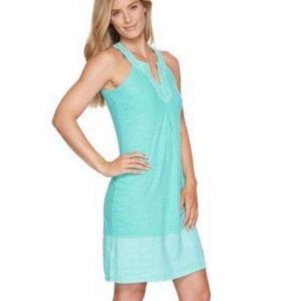 Tommy Bahama Arden Embroidered Sleeveless Dress Jade Isle XS Casual Coastal NWT